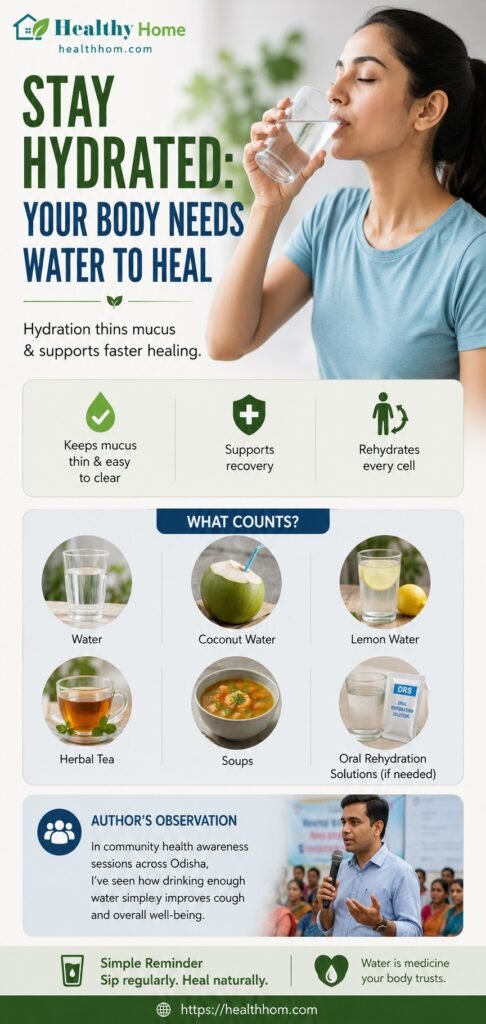 hydration keeps your body maintained and may reduce cough