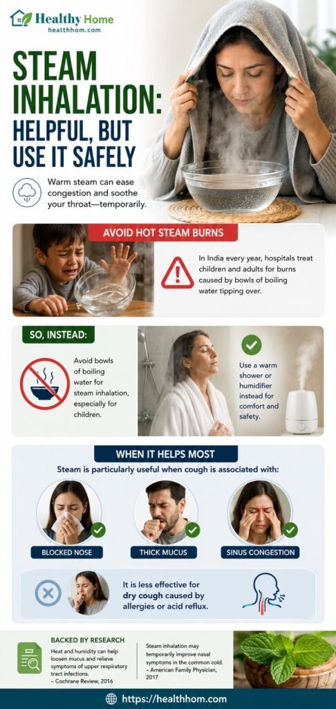 cautious use of steam inhalation