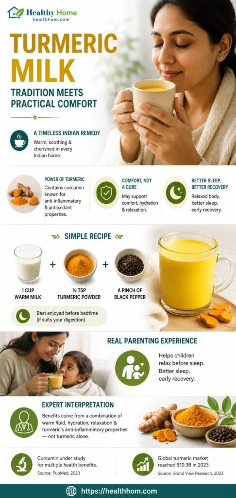 using turmeric milk is a traditional practice for cough