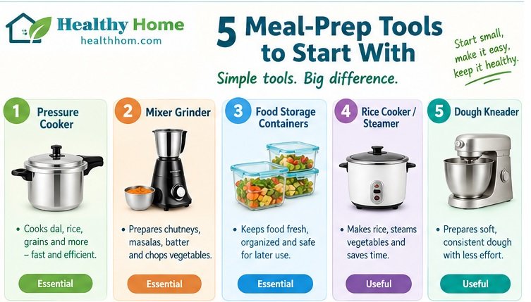 Only five meal preparation tools to start with. 